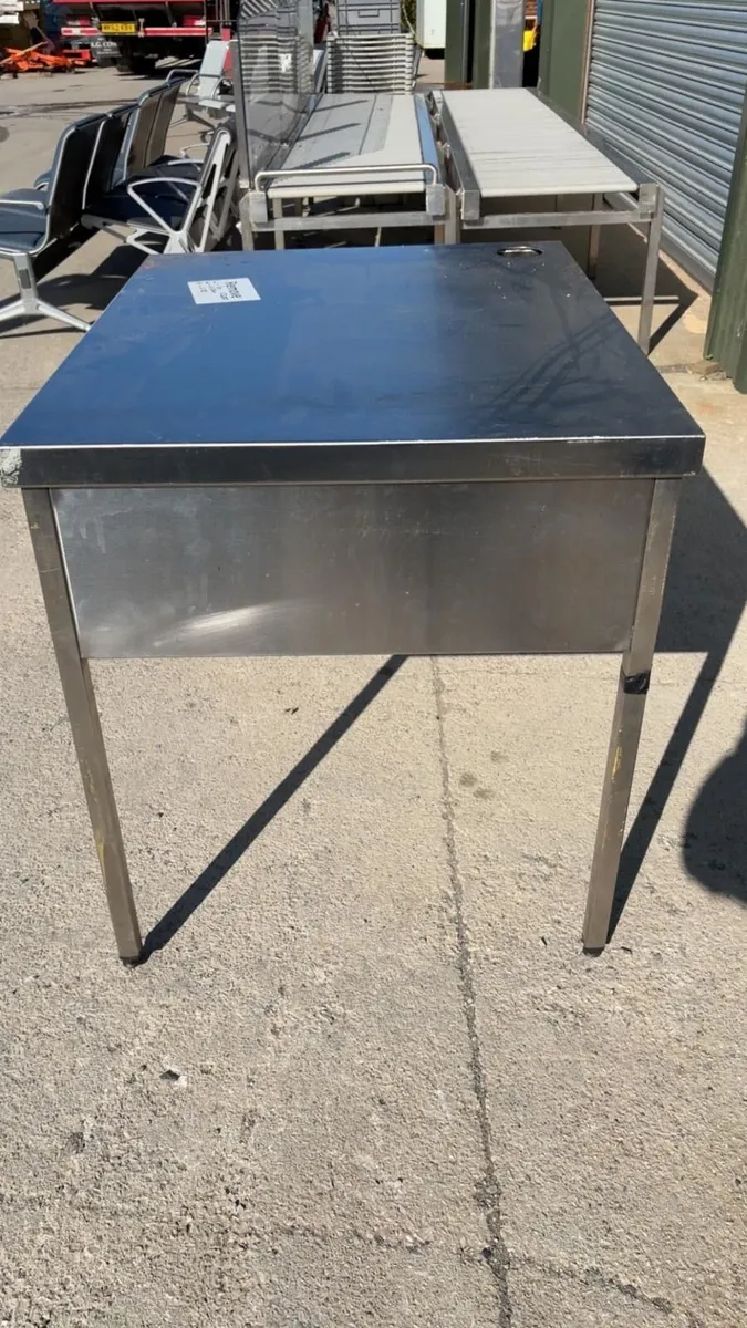 Stainless Table With Drawers - Image 4