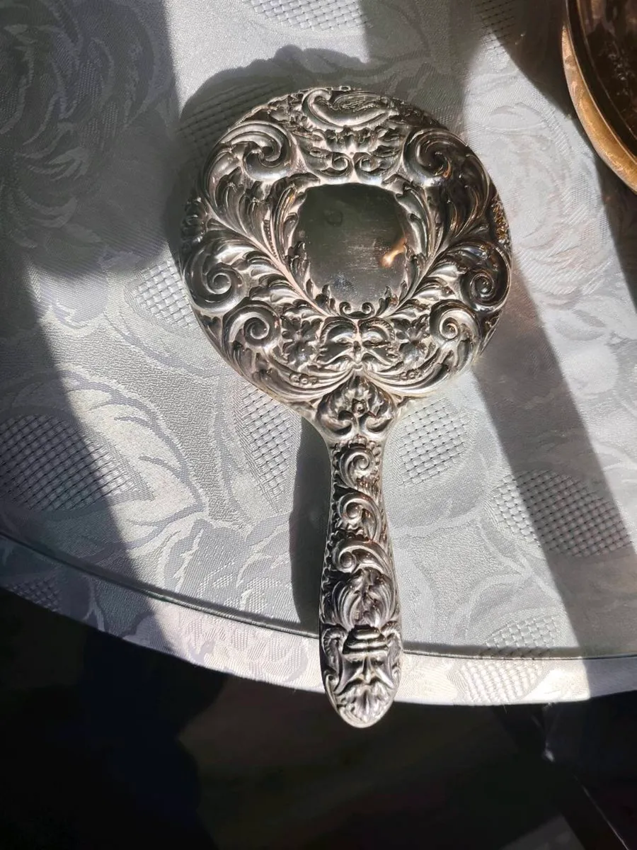 Sterling silver antique full vanity set 550gram - Image 3