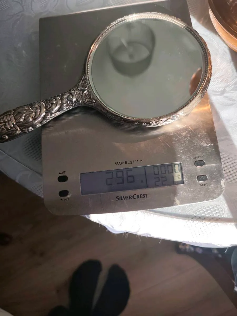 Sterling silver antique full vanity set 550gram - Image 4