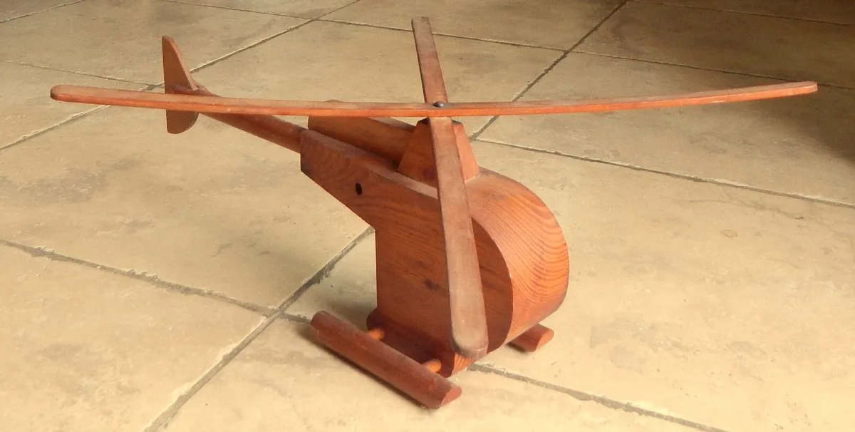 Handmade Wooden Model of Helicopter - Image 2