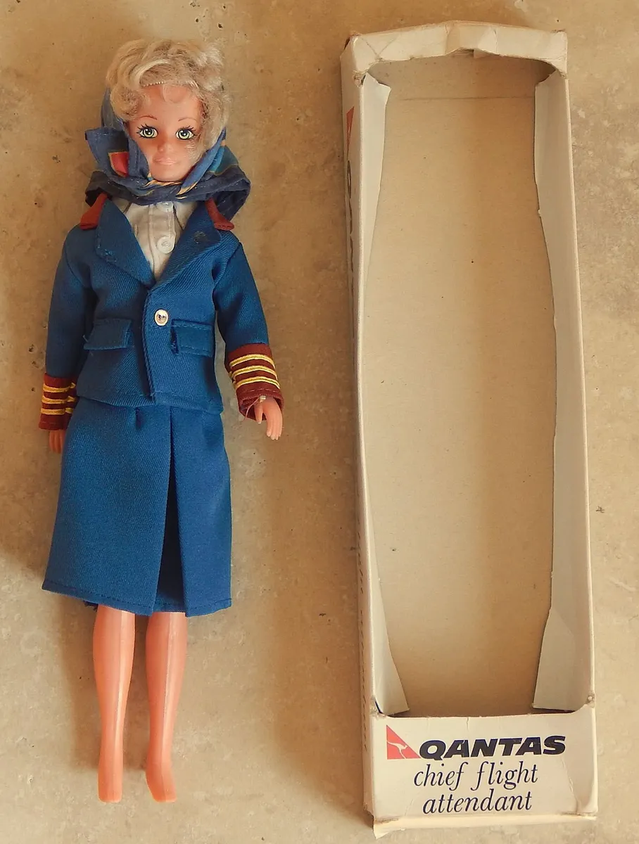 Vintage Qantas Chief Flight Attendant Doll - Image 1
