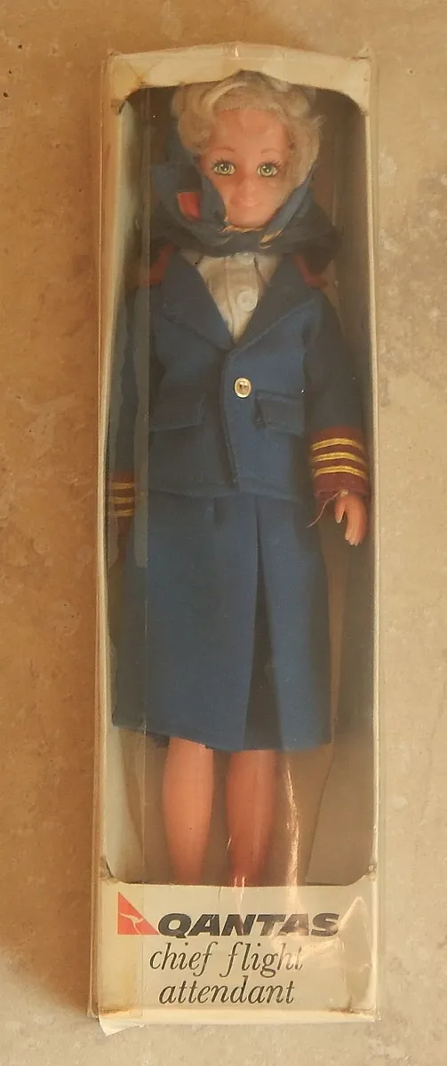 Vintage Qantas Chief Flight Attendant Doll - Image 3