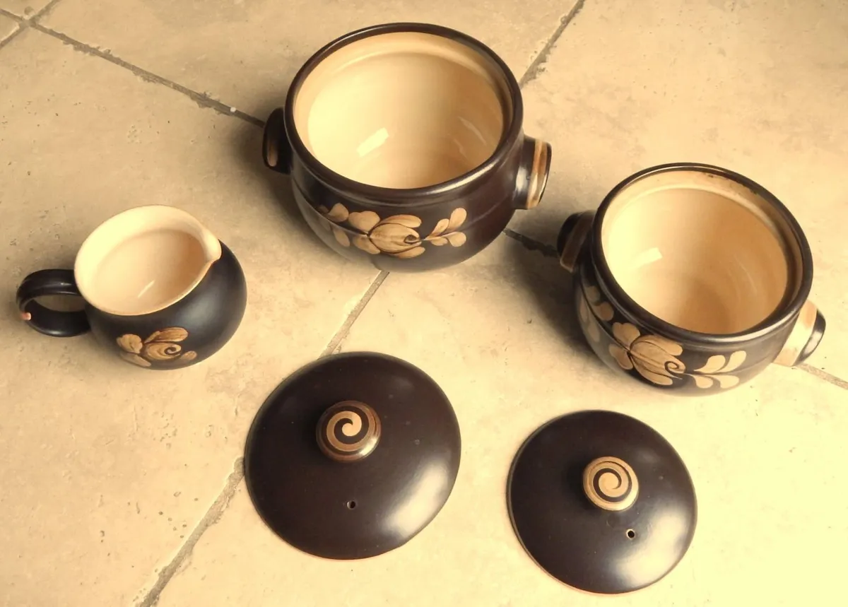 2 Denby Lidded Casserole Dishes and Jug - Image 2