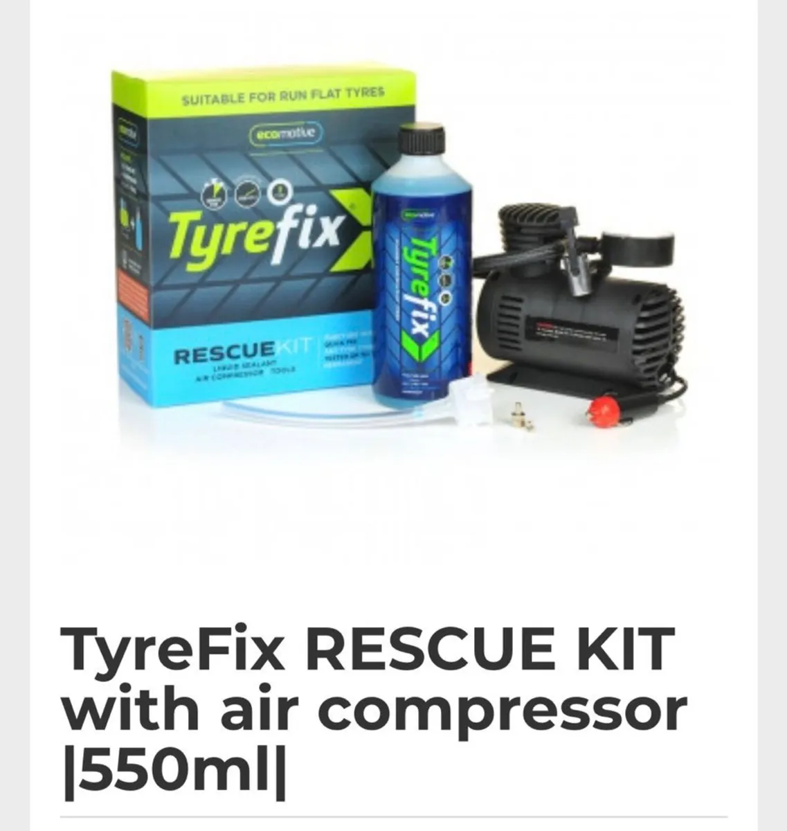TyreFix RESCUE KIT with air compressor |550ml|
