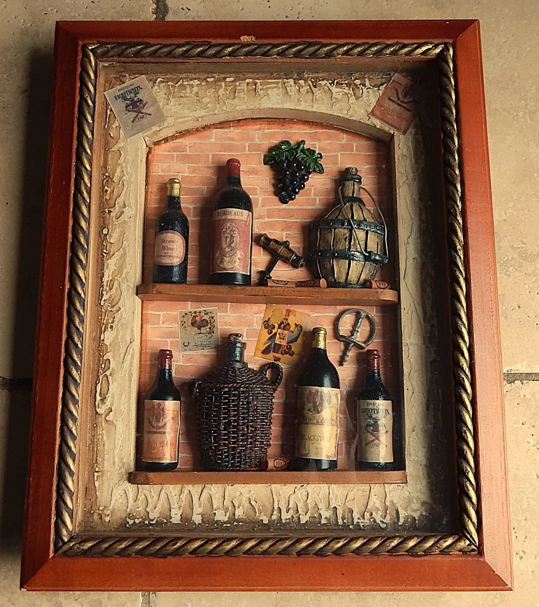 Shadow Box Diorama of Wine Cellar - Image 1