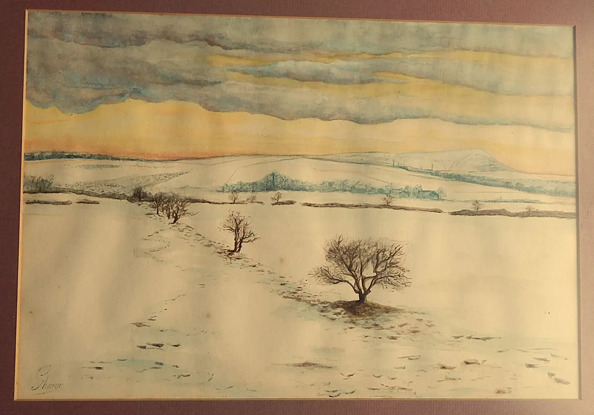 Large Signed Vintage Watercolour - Image 3