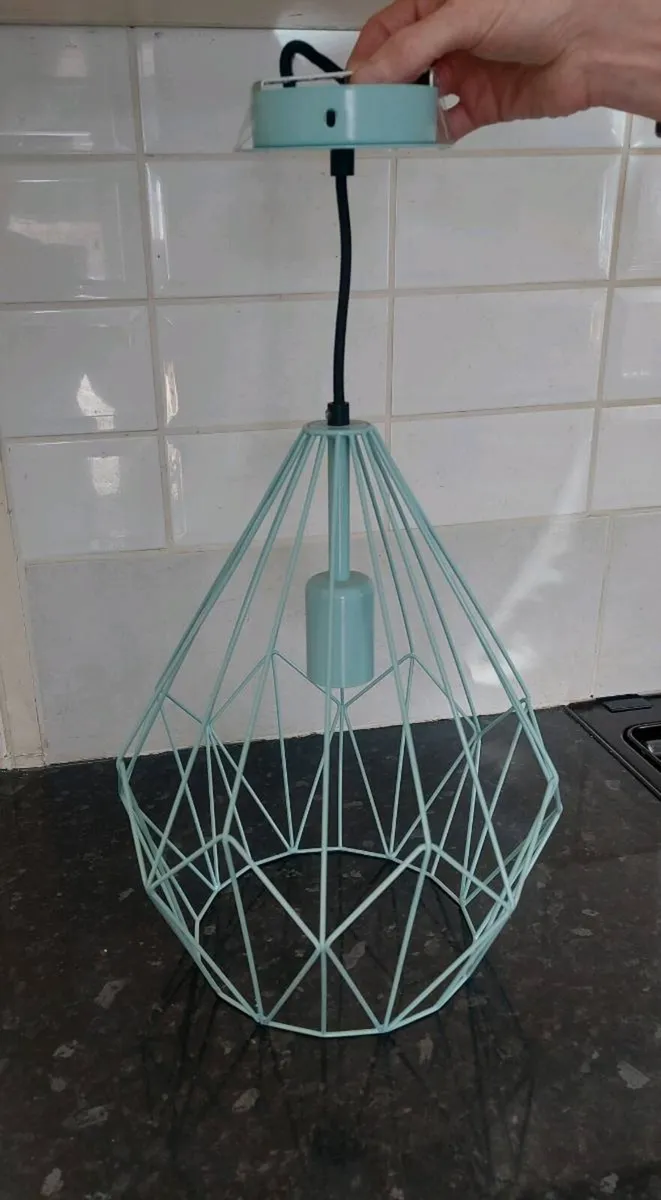 Modern pale blue metal ceiling light