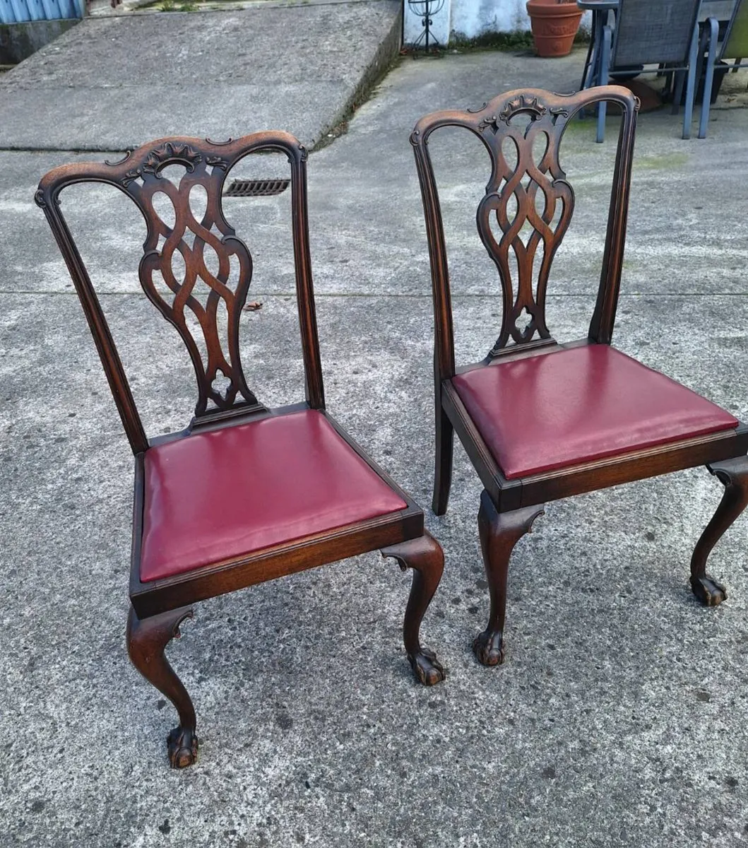Pair of 19th century Chippendale style chairs - Image 1