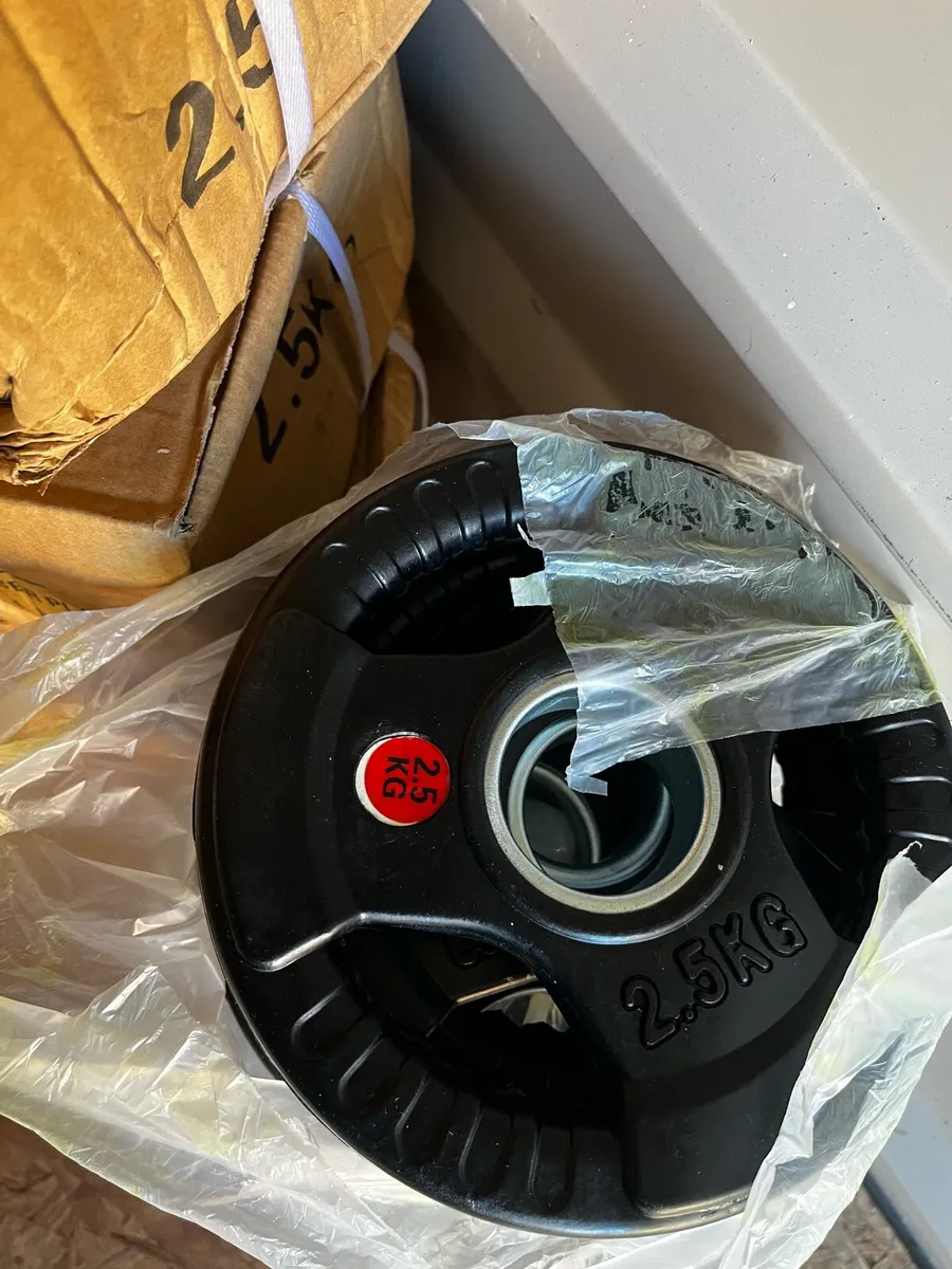 New: rubber Olympic tri grip weight plates - Image 4