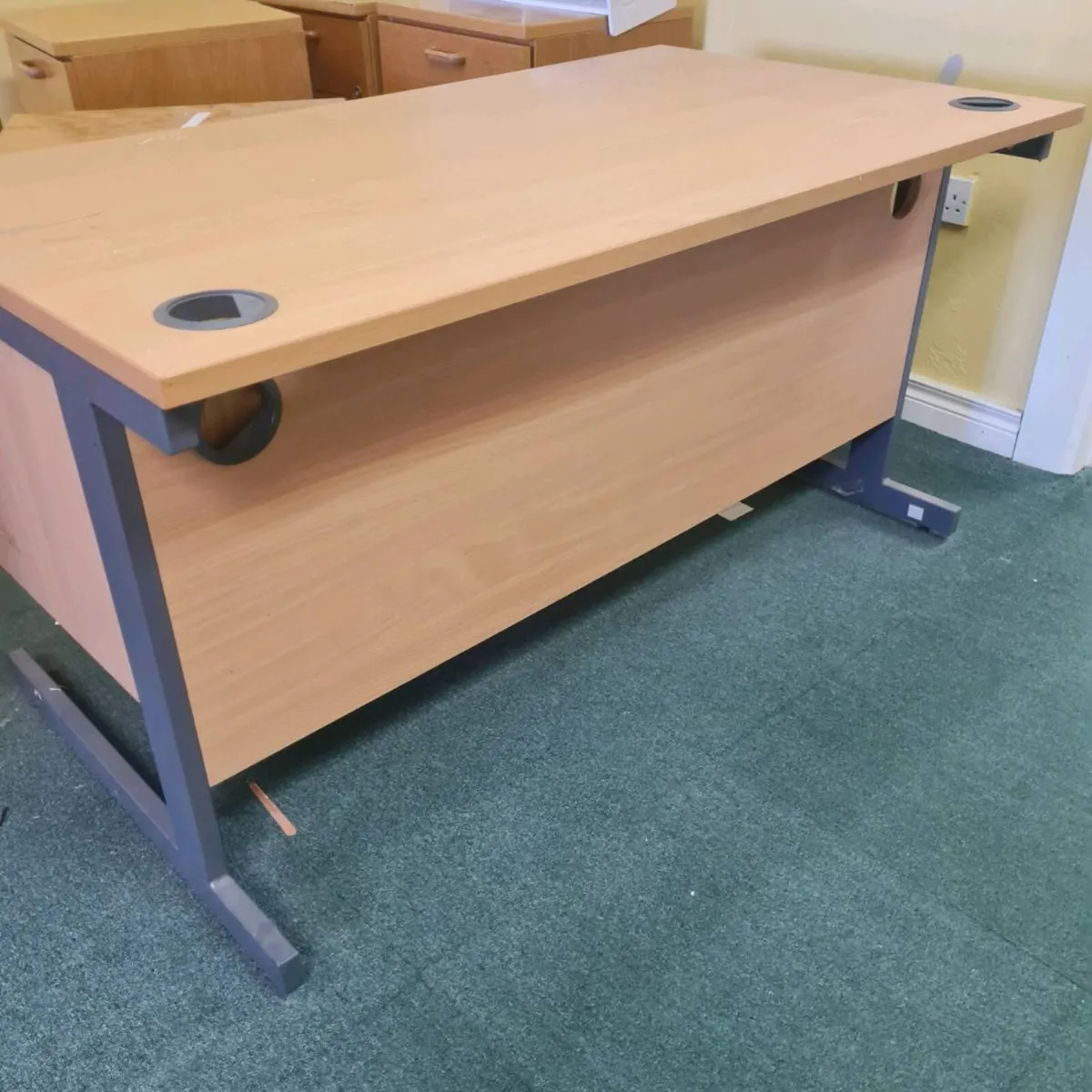 1600 mm beech office desk - Image 1