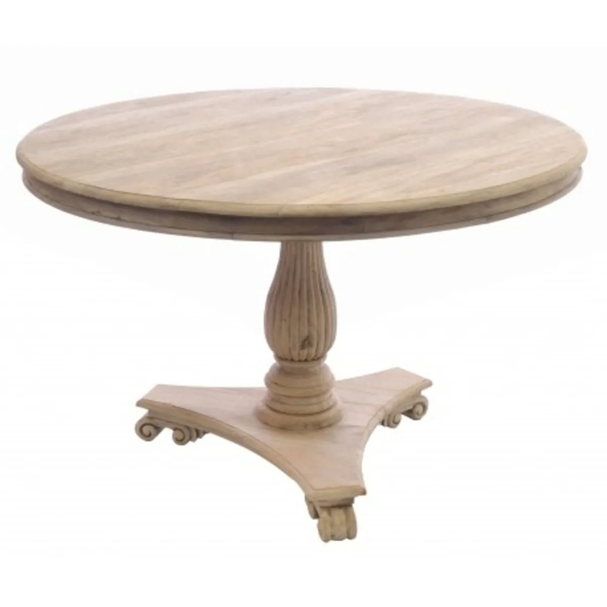 Round dining table (Solid Belached Mahogany) - Image 1