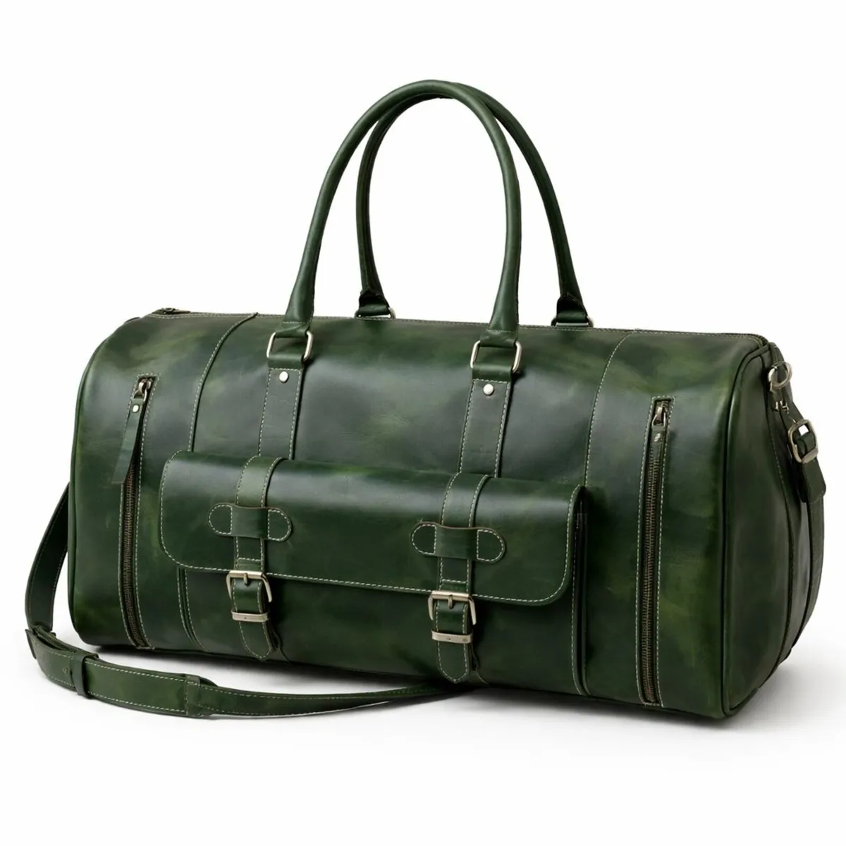 Premium Genuine Leather Travel Duffel Bag - Image 2