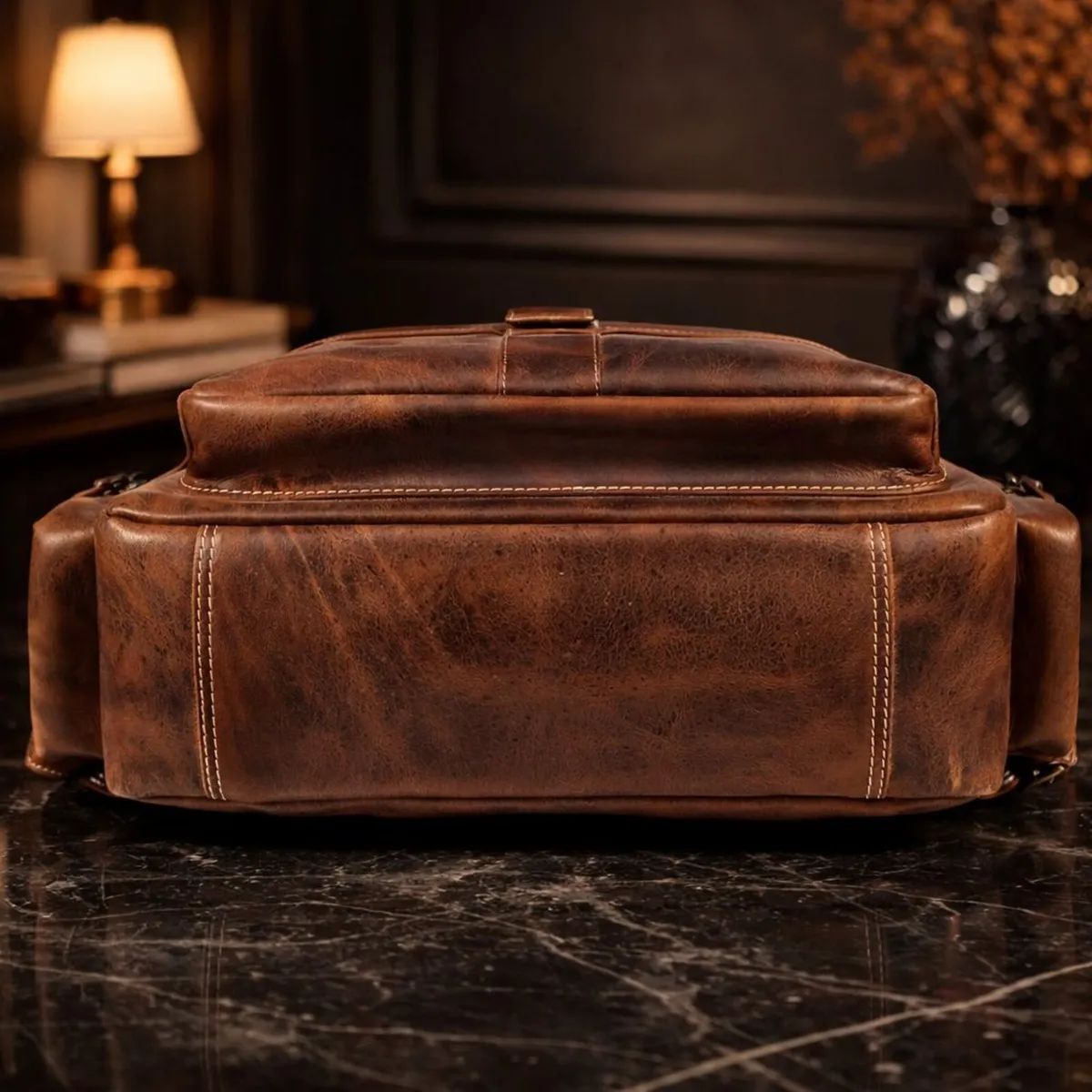 Unisex Leather Backpack Premium Travel Laptop Bag - Image 4