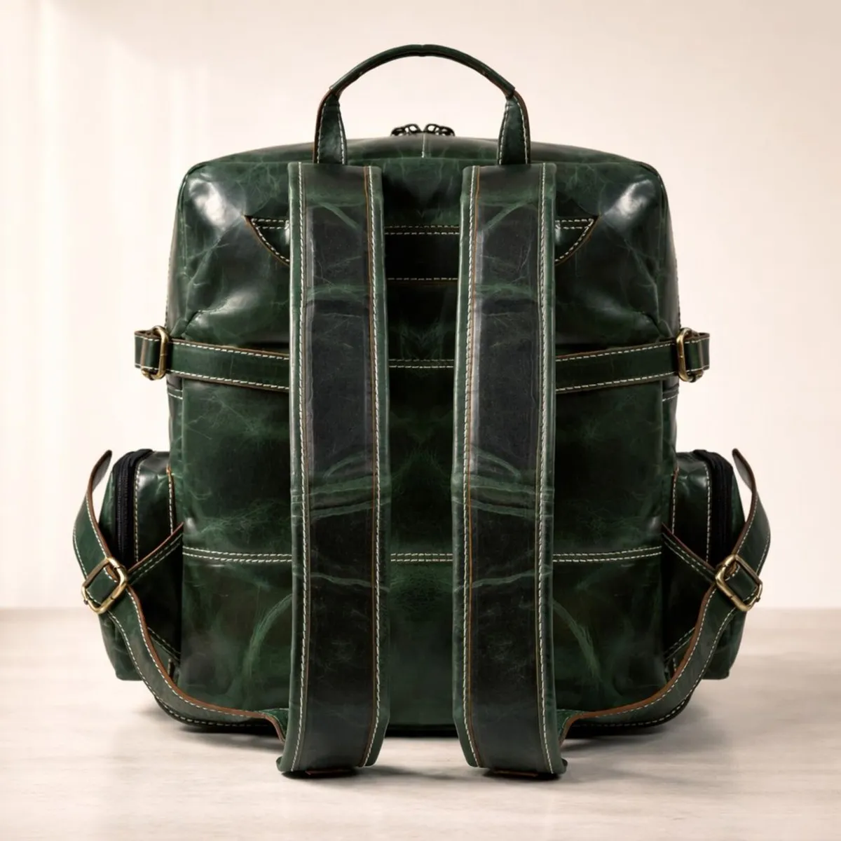 Unisex Leather Backpack Premium Travel Laptop Bag - Image 3