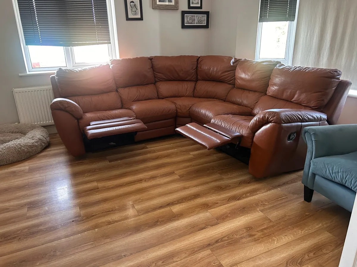 Leather corner sofa - Image 2