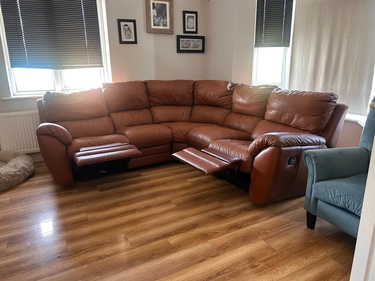 Leather corner sofa - Image 3