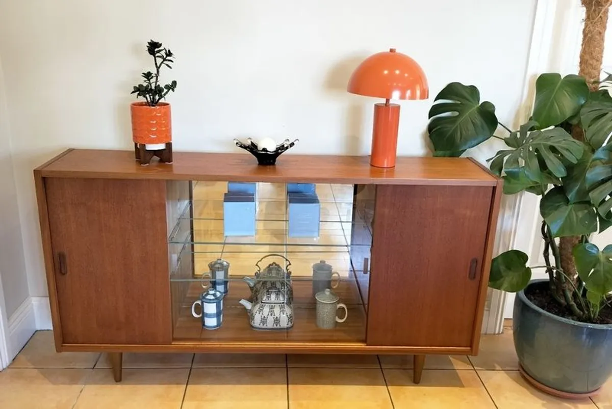Mid Century Vintage Teak Display Cabinet - Image 2