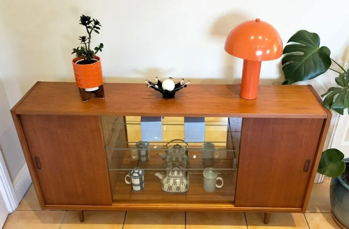 Mid Century Vintage Teak Display Cabinet - Image 3