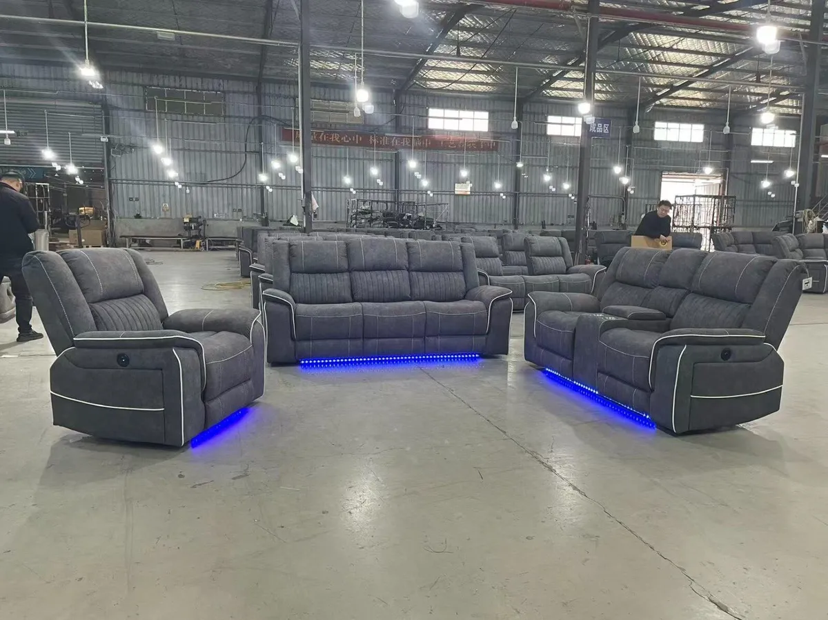 Hannan 3+2 Micro Fabric Electric Recliner Sofa - Image 4