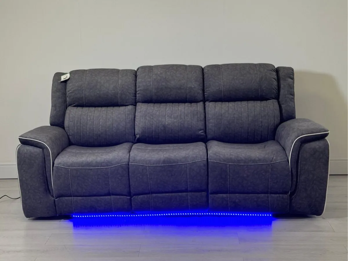 Hannan Grey Micro Fabric Electric Recliner Sofa - Image 4