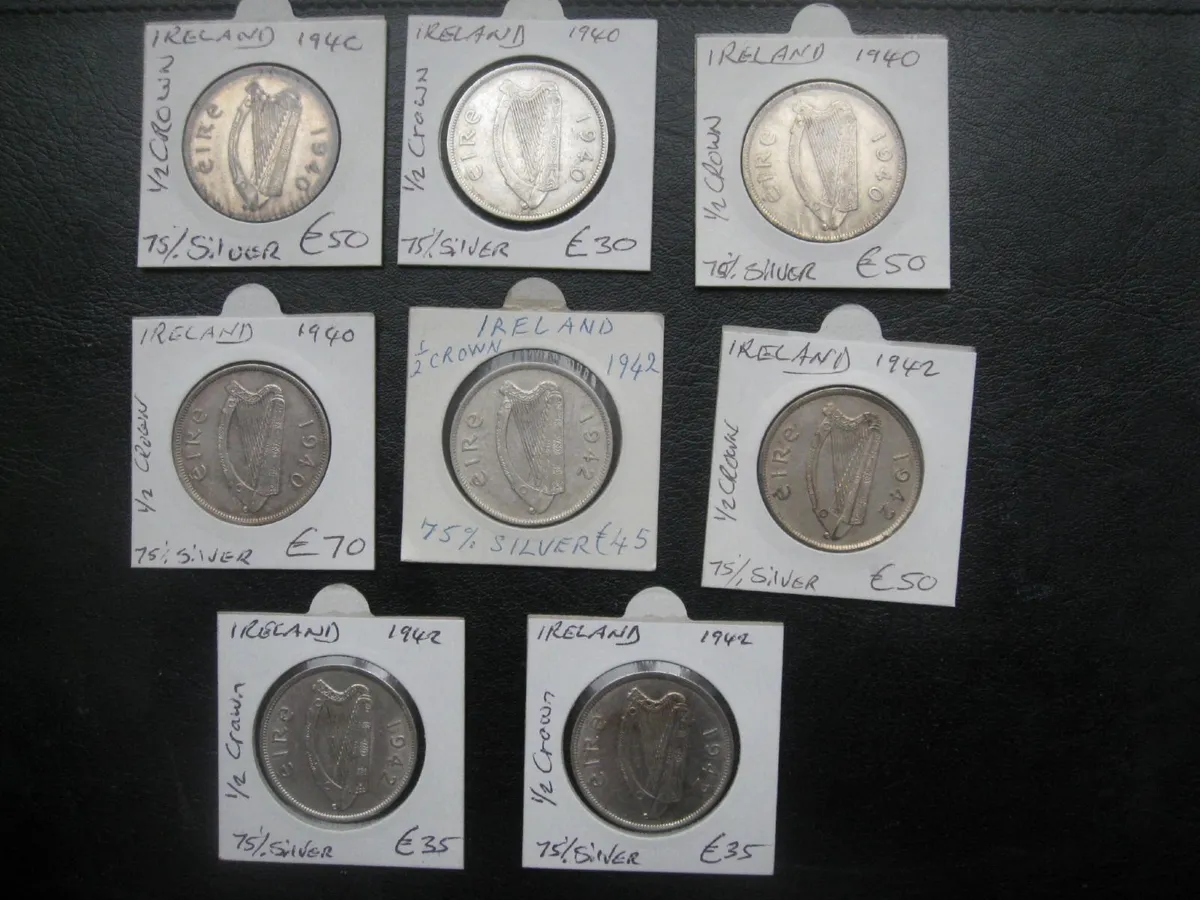 Irish Half Crowns 1940's - Various Prices - Image 1