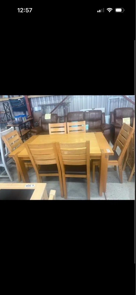 Oak table and 6 chairs - Image 2