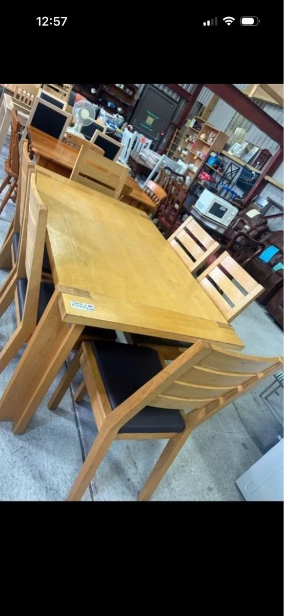 Oak table and 6 chairs - Image 3