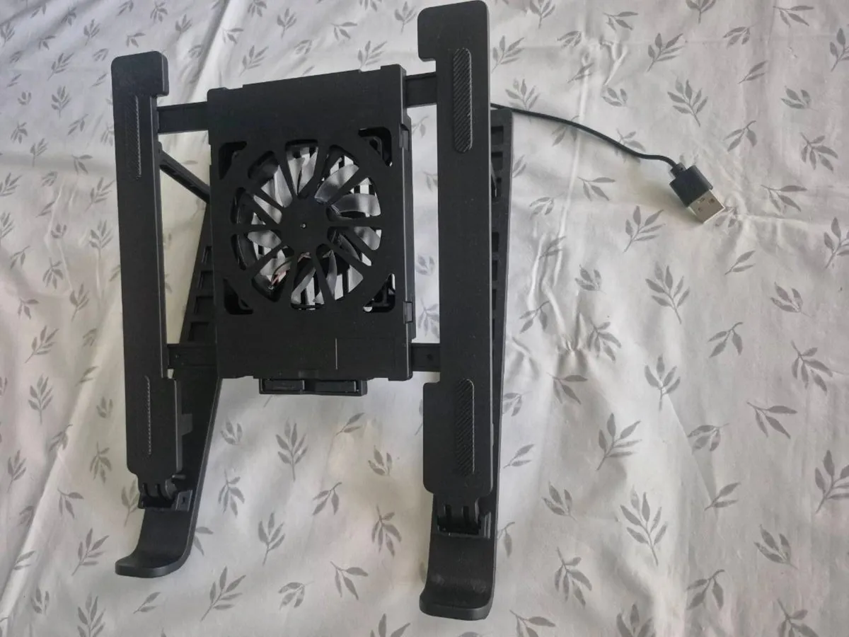 Adjustable Laptop Stand with USB Cooling Fan - Image 2