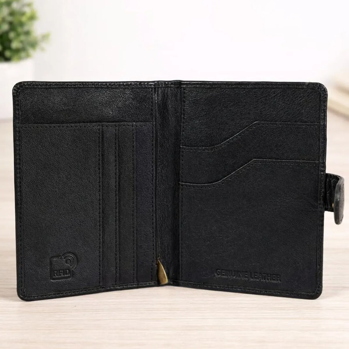Leather RFID Passport Holder Luxury Leather Wallet - Image 2
