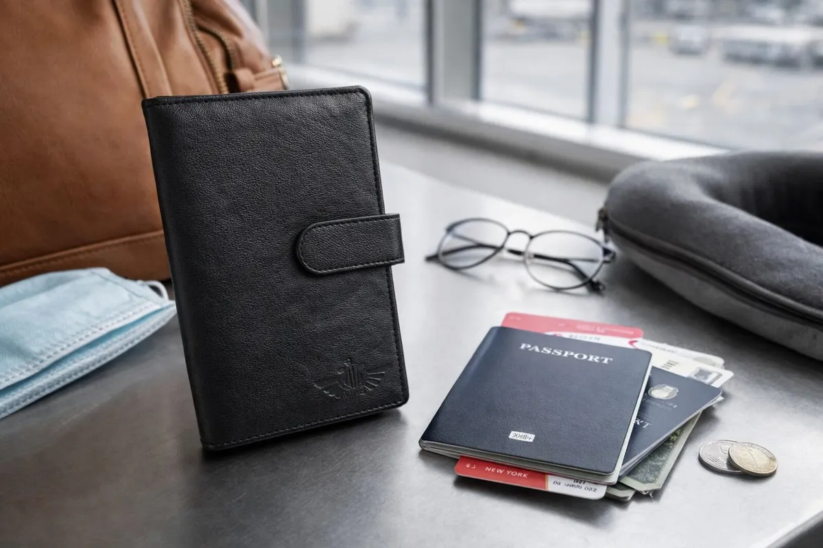 Leather RFID Passport Holder Luxury Leather Wallet - Image 1