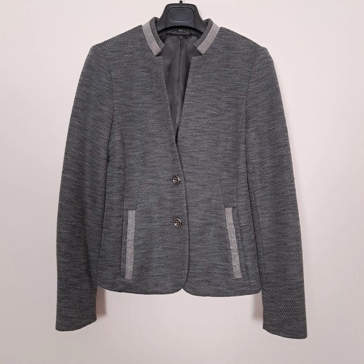 Gustav Grey Blazer Metallic Trim 10UK/38EU - Image 1