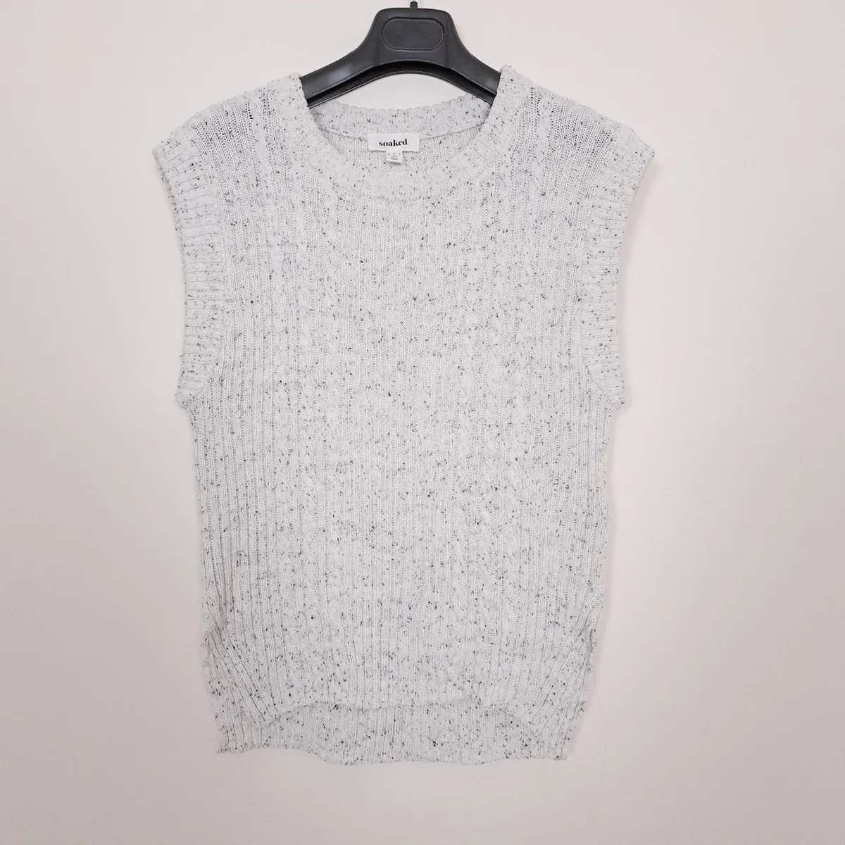 Soaked White Speckled Knit Vest Size M - Image 1