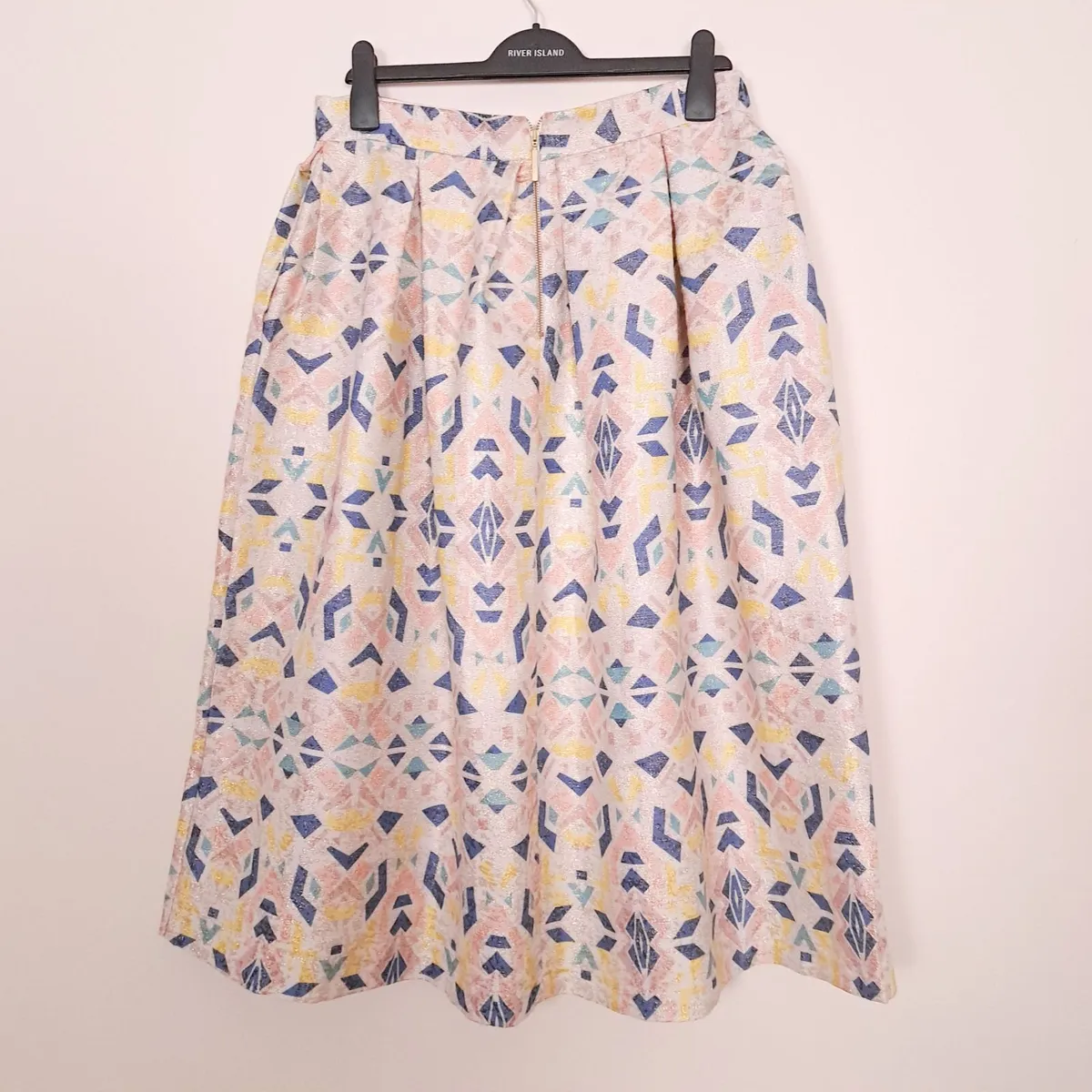 Closet Multi-Color Geometric Glitter Skirt 16UK - Image 2