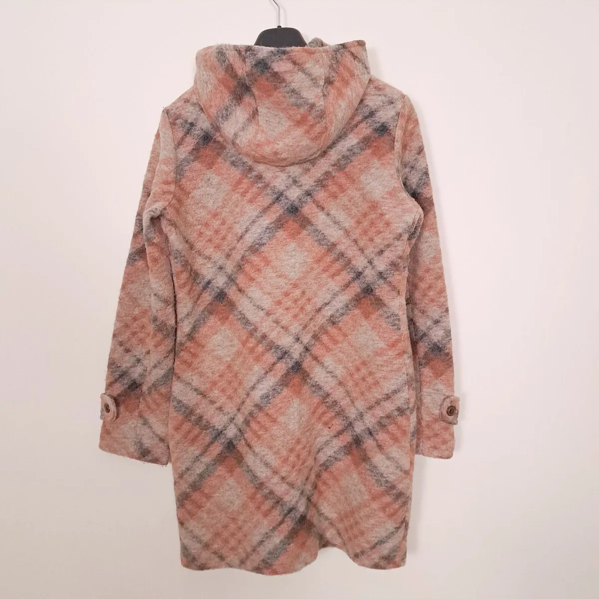 Kew 159 Vintage Orange Plaid Duffle Coat 12UK - Image 3