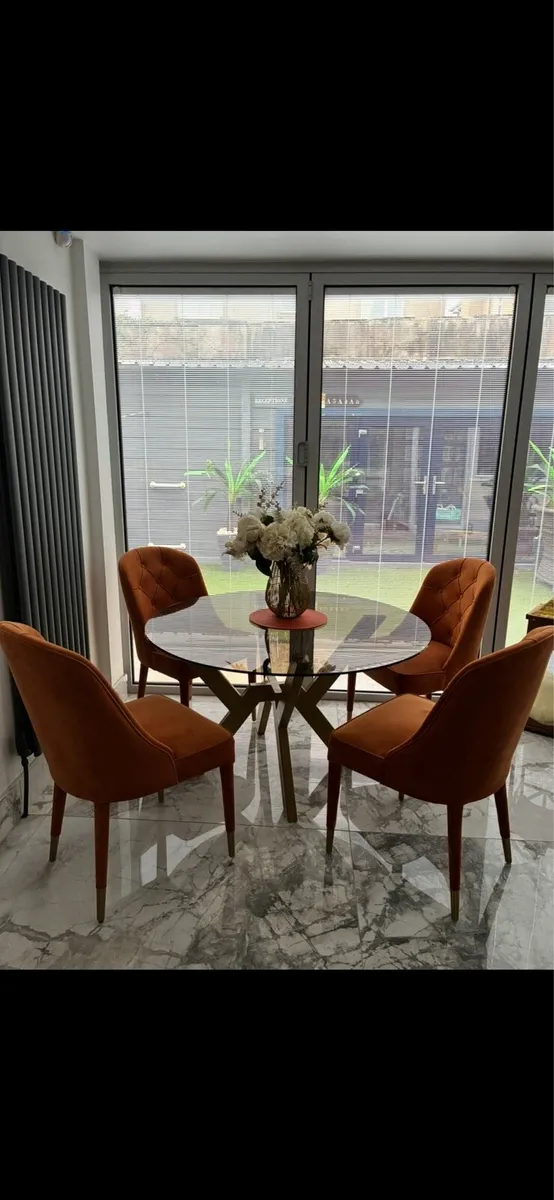 Dinning room table and chairs and bench - Image 2