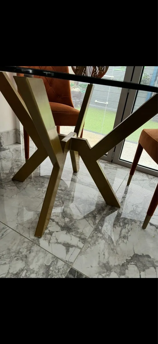 Dinning room table and chairs and bench - Image 3