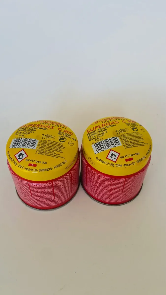 Camping Gas Canisters – 2 x Supergas C200 (New) - Image 2