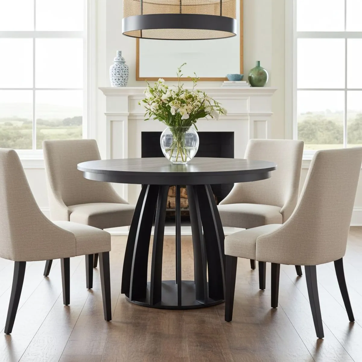 Axis Black Extendable Dining Table – 100–140cm - Image 1