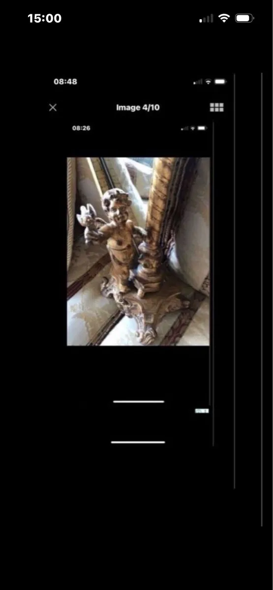 Antique Harp Shaped Tabletop Mirror - Image 3