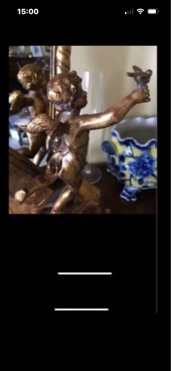 Antique Harp Shaped Tabletop Mirror - Image 4