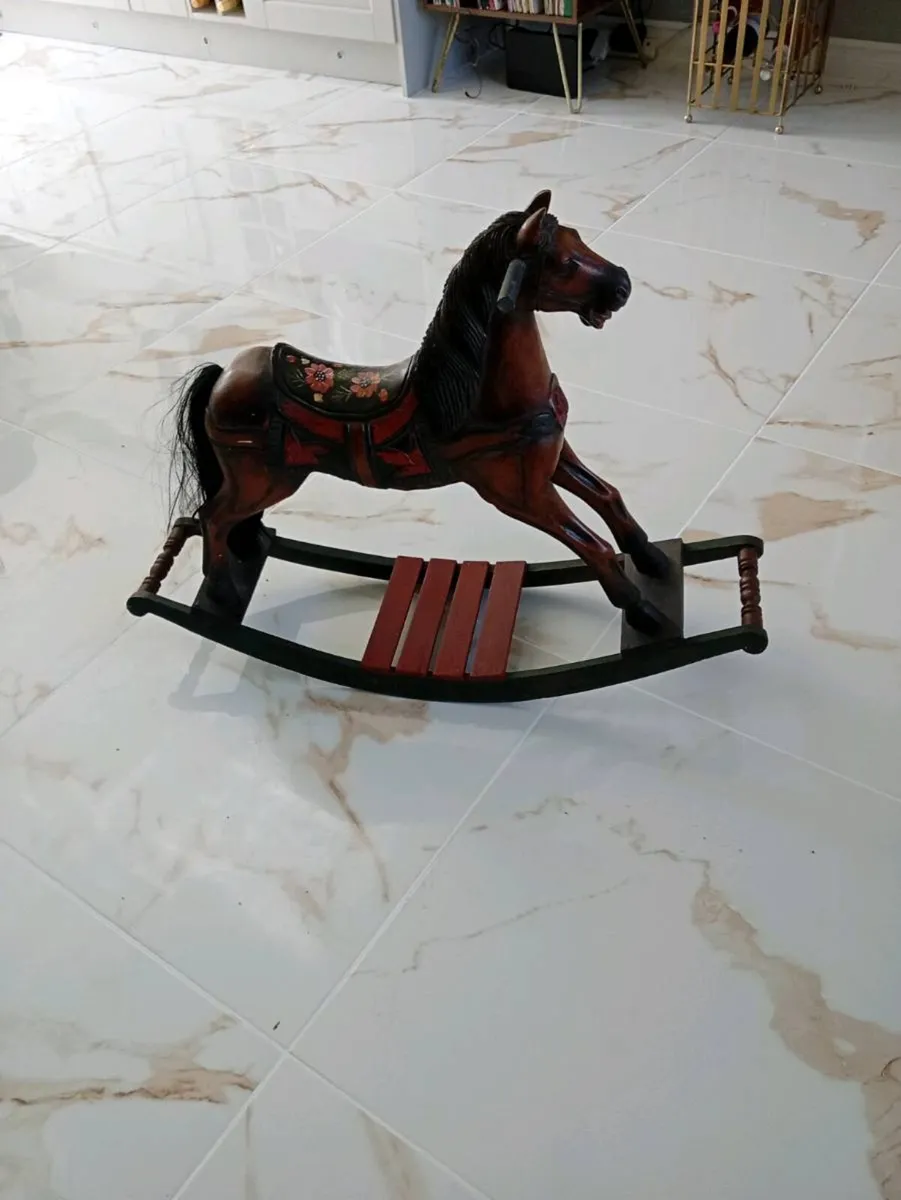 Edwardian wooden rocking horse - Image 1