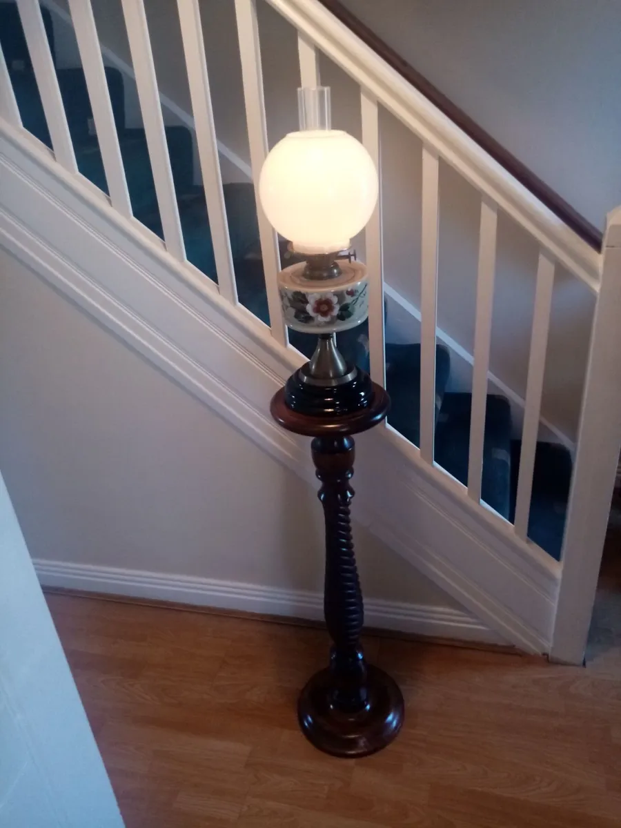Vintage oil Lamp and Pedestal - Image 1