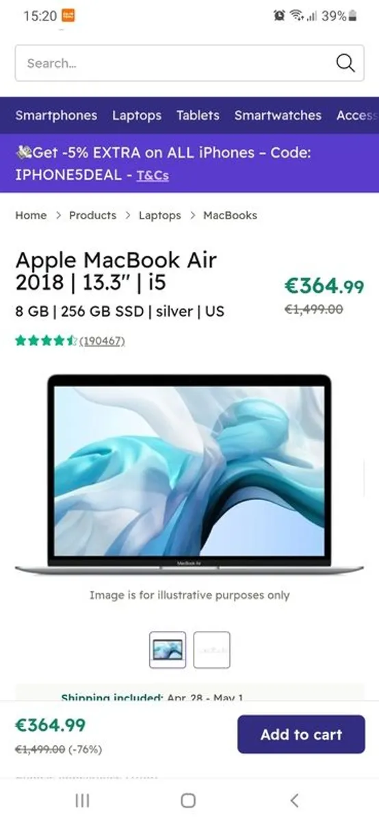Macbook Air 2018 13.3 i5 - Image 4