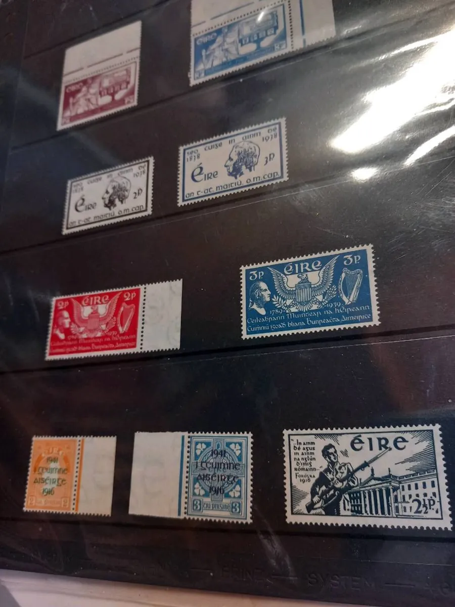 9 collectible old Irish stamps, mint, D18 post 3 - Image 3