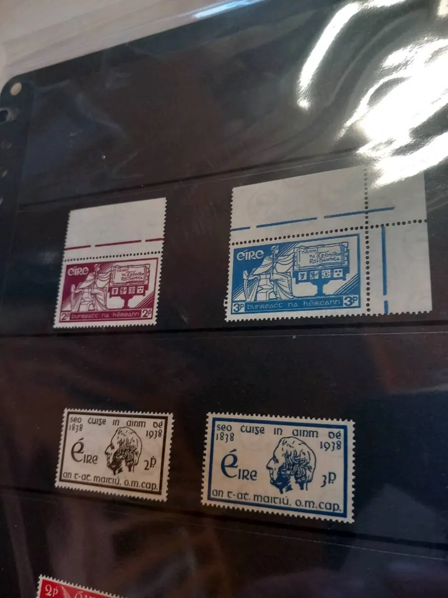 9 collectible old Irish stamps, mint, D18 post 3 - Image 2