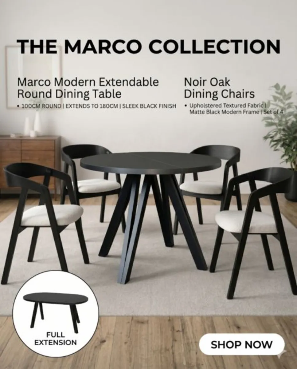 Noir and Marco Modern Dining Set - Image 1