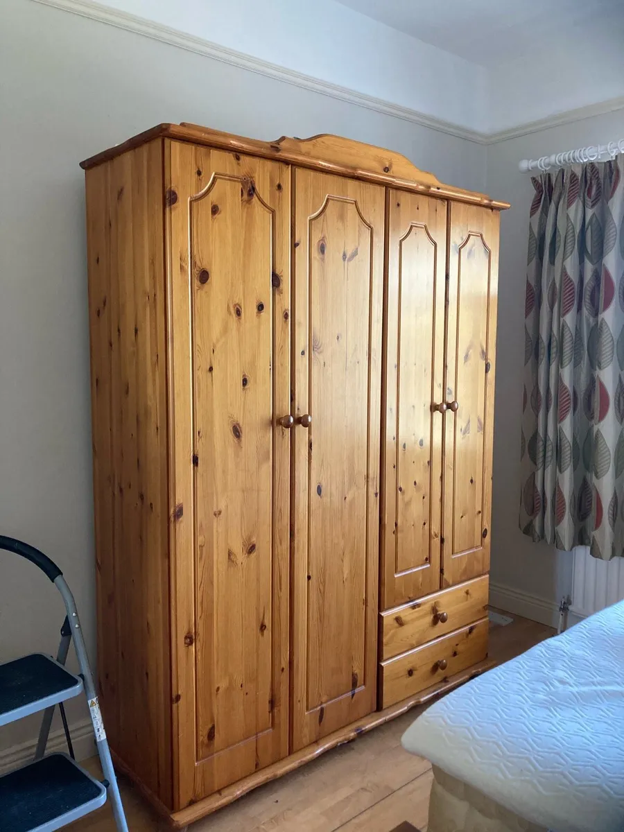 Wardrobe, chest drawers and two lockers - Image 1