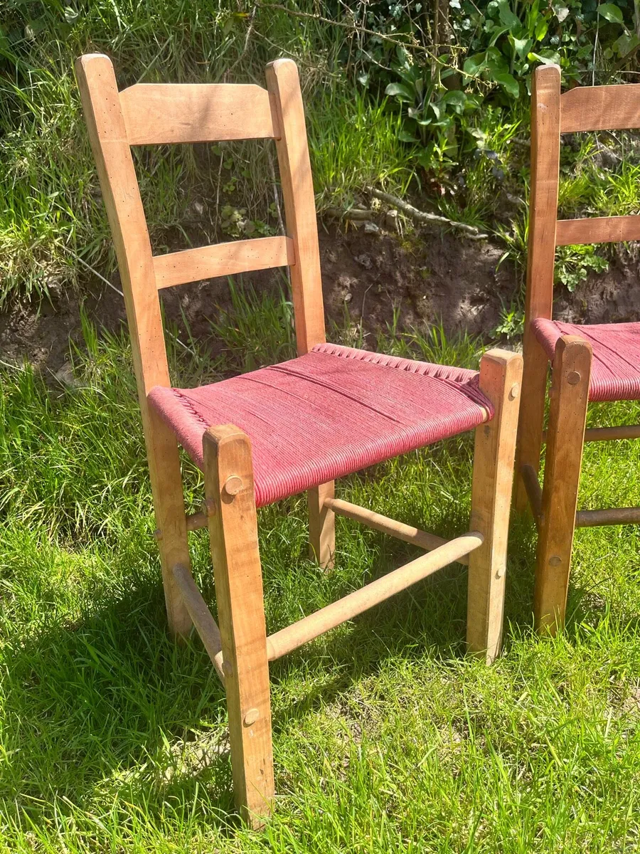 Antique Irish Ash Sugan Chairs - Image 3
