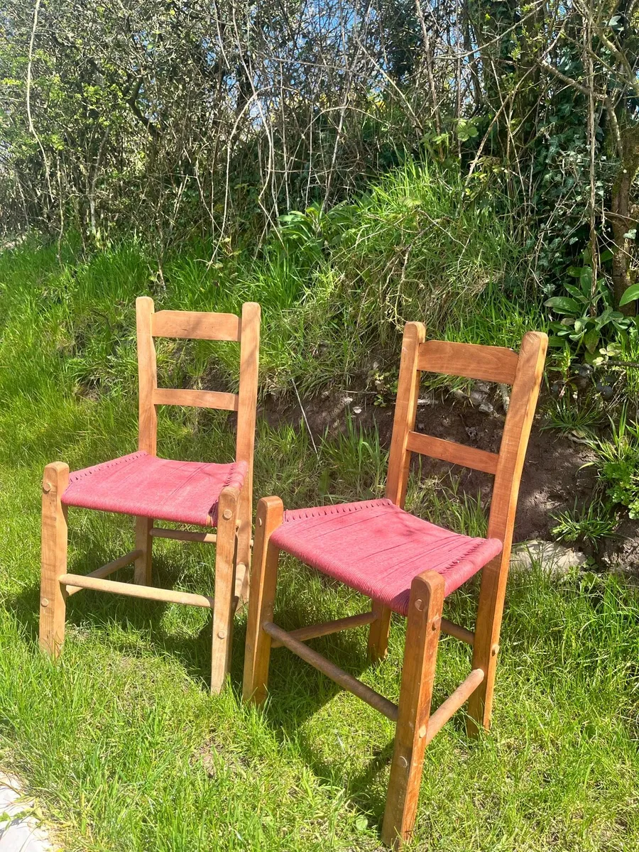 Antique Irish Ash Sugan Chairs - Image 2