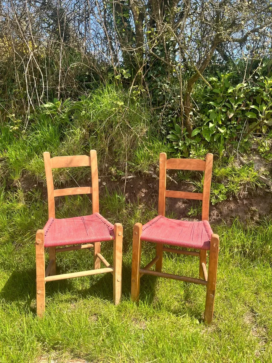 Antique Irish Ash Sugan Chairs - Image 1